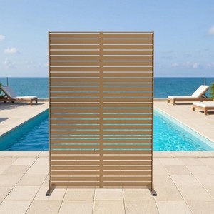 Metal Privacy Screen, Freestanding Outdoor Privacy Screen 72" H×47" W, Decorative Steel Privacy Fence Screen Panels, Weather-Resistant/Easy Assembly - 1 of 4