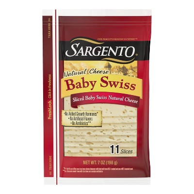 Sargento Natural Baby Swiss Sliced Cheese - 7.5oz/11 slices