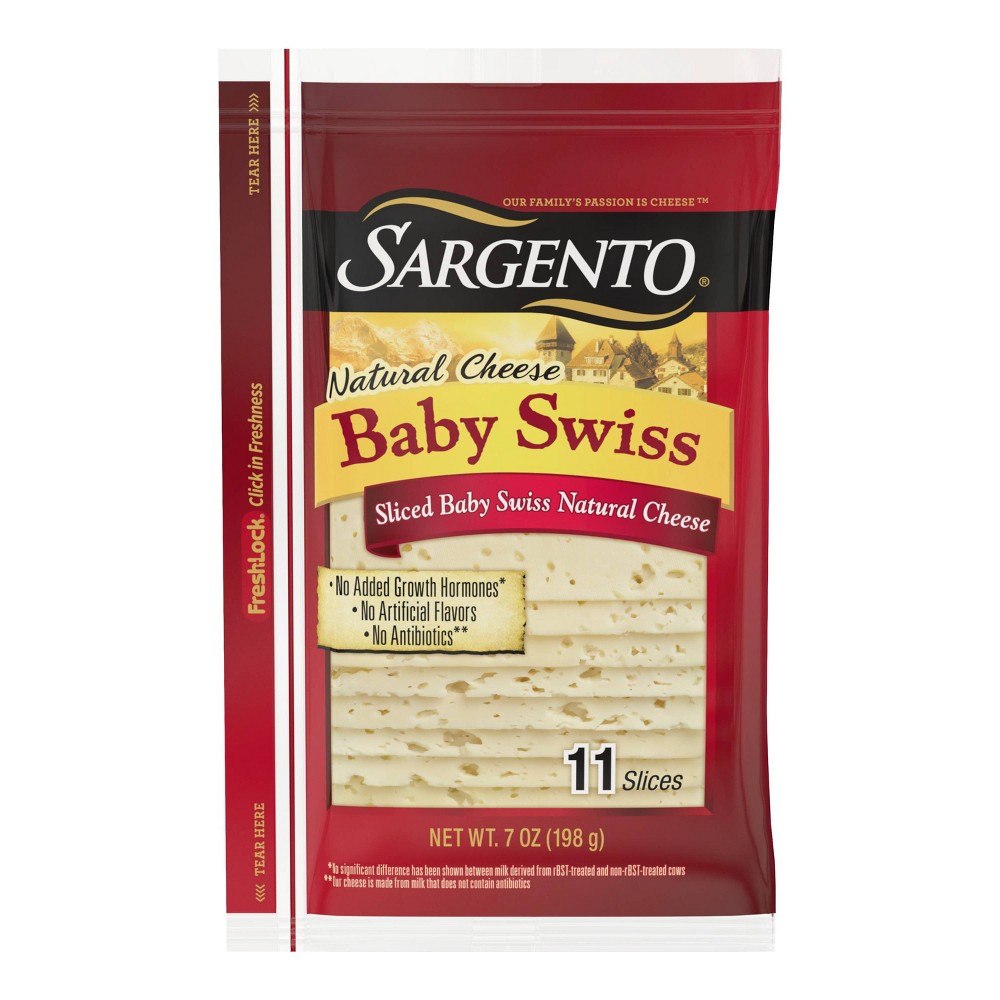 SLICED BABY SWISS NATURAL CHEESE