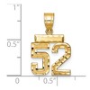 Black Bow Jewelry 14k Yellow Gold, Varsity Collection, Small D/C Pendant Number 52 - 2 of 3