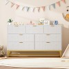 2/3/4/5/6/7 Drawer Dresser with Metal Legs, Wood Dressers Chest Organizer with Wide Storage, Modern Chest of Drawers for Bedroom, Living Room,Hallway - 3 of 4