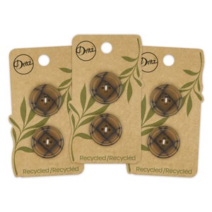 Dritz 23mm Recycled Polyester Round Buttons Medium Brown: Sew On Button Set, 6 Pieces, Plastic Fasteners - 1 of 4