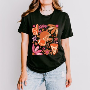 Simply Sage Market Touchdown Season Collage Short Sleeve Tee - M - Black - 1 of 4