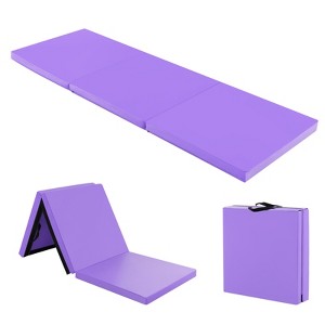 Costway Tri-Fold Folding Exercise Mat 6 ft x 2 ft Portable Gymnastics Tumbling Yoga - 1 of 4