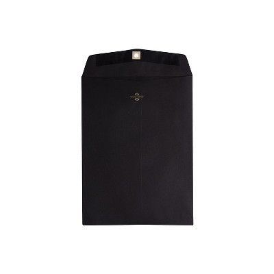 JAM Paper 9 x 12 Open End Catalog Envelopes with Clasp Closure Black 73854
