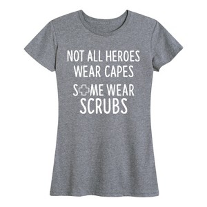Women's - Instant Message - Not All Heroes Wear Capes Short Sleeve Graphic T-Shirt - 1 of 4