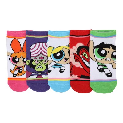Adult Powerpuff Girls Ankle Socks 5-Pack - Superhero Style for Your Feet