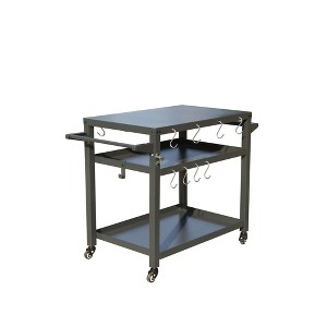 DOMETOUR 3-Shelf Outdoor Grill Cart with Wheels, Stainless Steel Tabletop, Grill Stand for Blackstone Griddle, Pizza Oven & Food Prep Table - 1 of 4