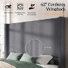 AMERLIFE Size 62" Corduroy Upholstered Bed Frame Extra Tall Wingback Headboard - 3 of 4