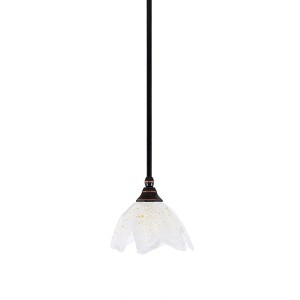 Toltec Lighting Any 1 - Light Pendant in  Black Copper with 7" Gold Ice Shade - 1 of 1