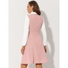 Allegra K Women's Work Button Front Dress Long Sleeve Contrast Collar Shirt Dresses - 4 of 4