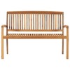 vidaXL Stacking Patio Bench with Cushion 50.6 in. Solid Teak Wood - 3 of 4