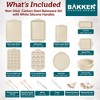 BAKKEN 18-Piece Deluxe Nonstick Carbon Steel Bakeware Set - Professional Kitchen Oven Baking Pans with White Silicone Handles and Accessories - 2 of 4