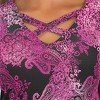Collections Etc Paisley Lattice V-neck Tunic - 3 of 4