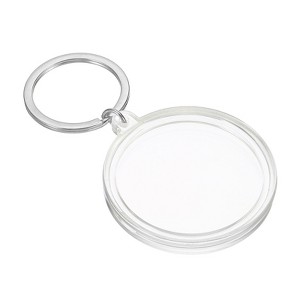 Unique Bargains Portable Round Plastic Storage Jewelry Coin Holder with Key Ring - 1 of 4
