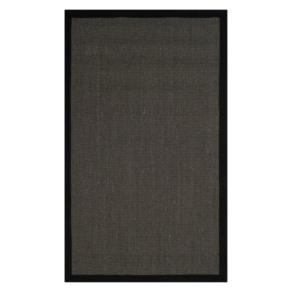 4'x6' Solid Loomed Area Rug Anthracite/Black - Safavieh