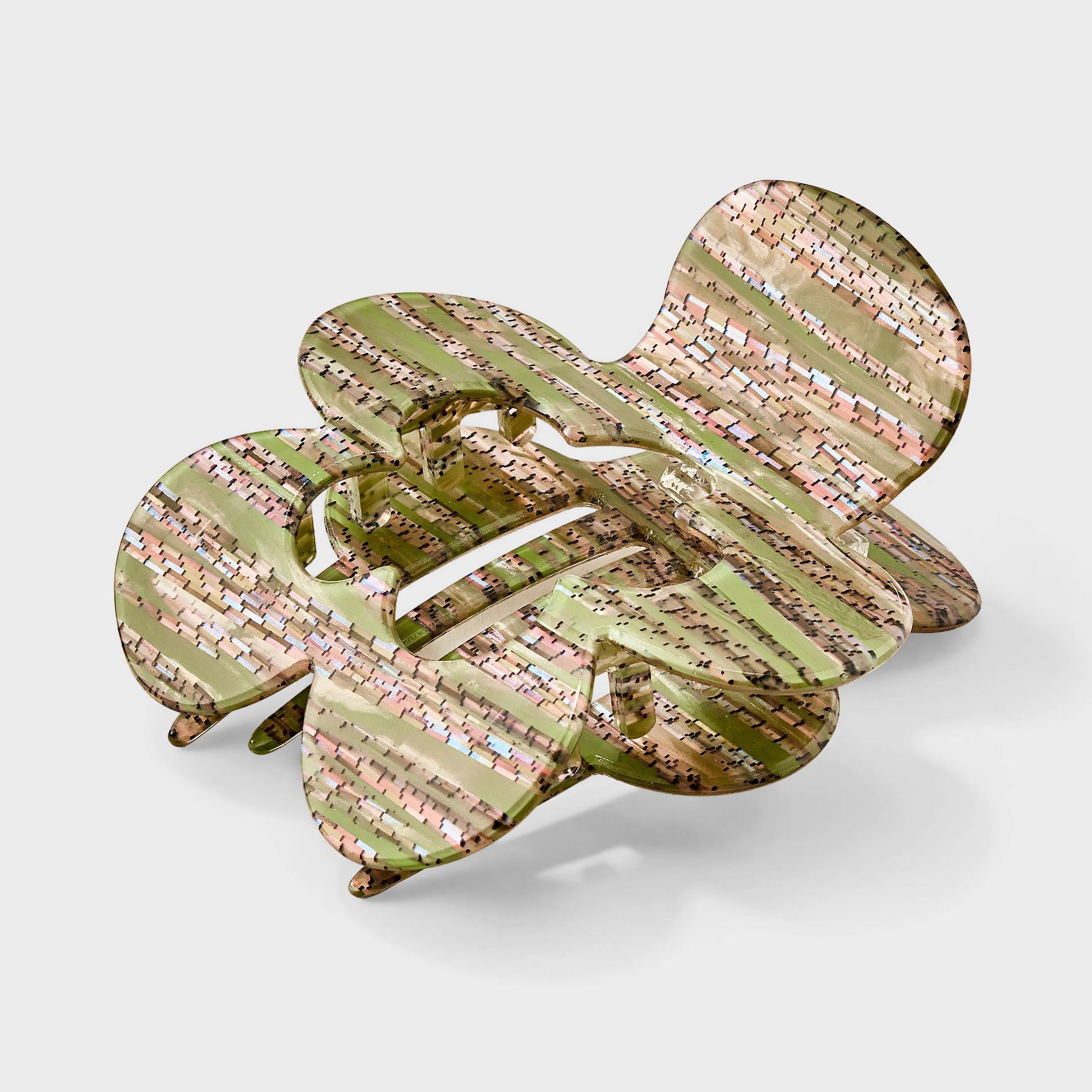 Iridescent Flower Shape Shovel Claw Hair Clip - Wild Fable™ Green