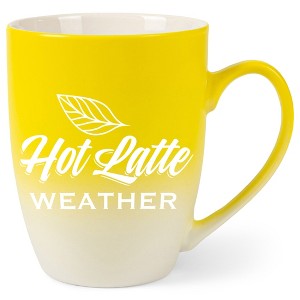Elanze Designs Hot Latte Weather Two Toned Ombre Matte Yellow and White 12 ounce Ceramic Stoneware Coffee Cup Mug - 1 of 4