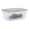 IRIS 8pk 4.25 Gallon Snap Top Plastic Storage Box Clear with Gray Lid: Stackable Utility Tubs for Shoes & Organization - 3 of 4