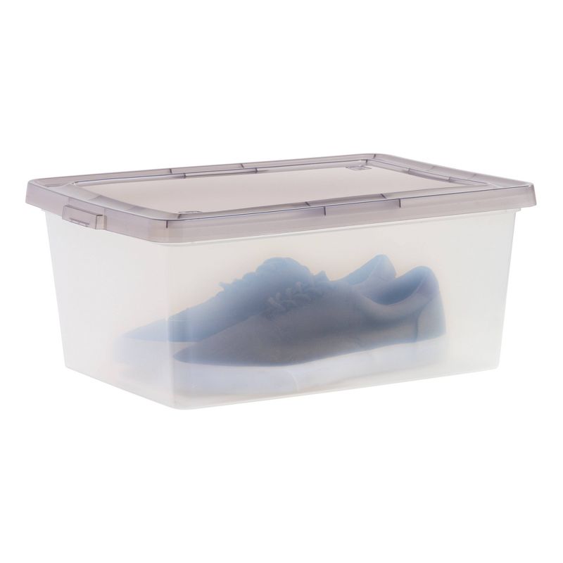 IRIS 8pk 4.25 Gallon Snap Top Plastic Storage Box Clear with Gray Lid, 3 of 10