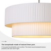 LamQee 3-Light Modern Drum Chandelier 2-Tier Semi-Flush Mount Pendant Light Fixtures with Fabric Lampshades - 3 of 4