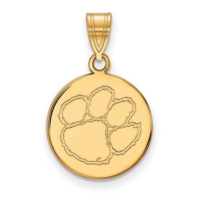 Black Bow Jewelry 14k Yellow Gold Clemson Tigers NCAA Medium Pendant