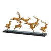 SPI Home Leaping Deer Herd Brass Sculpture – Majestic Nature-Inspired Decor in Polished Metal Finish - 3 of 4