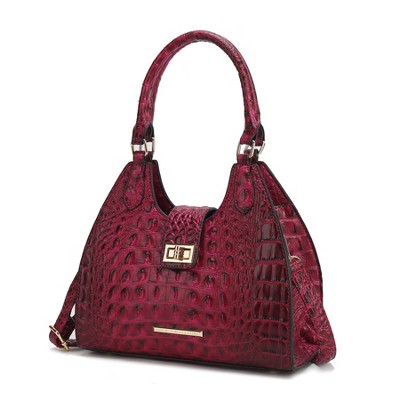 MKF Collection Ava Women’s Tote Faux Crocodile Embossed Vegan Leather Handbag by Mia K- Fuchsia