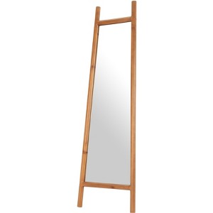 HomeRoots 70" Natural Solid Wood Leaning Geometric Framed Standing Mirror - 1 of 4