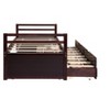 VASIP Twin Size Pine Wood Bed with  Trundle and 3 Storage Drawers ,Space-Saving Design for Kids' Room & Guest Room,Gray - 4 of 4