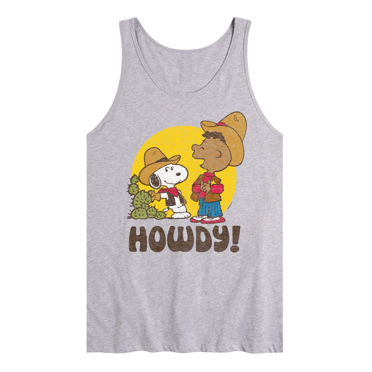 Men's - Peanuts - Franklin And Snoopy Howdy Graphic Tank Top