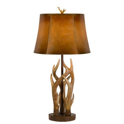 32.5" Darby Antler Resin Table Lamp with Leatherette Shade - Cal Lighting