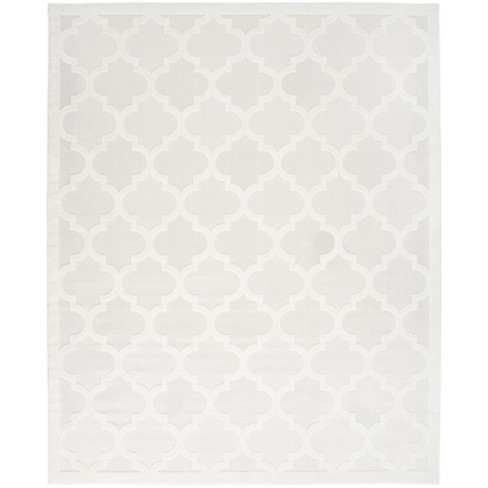 Nourison Easy Care 2' X 4' Ivory/white Indoor/outdoor Rug : Target