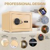 1.0 Cubic Feet Safe Box, Small Safe W/Removable Shelf, Alarm System, Digital Electronic Security Money Box Golden - 4 of 4