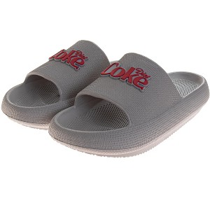 Coca-Cola Classic Script Pillow Slides for Men - Ultra-Soft Dual-Size Comfort Quick-Dry Sandals (Adults) - 1 of 4