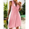 Imily Bela Elegant V Neck Knot Front A Line Tank Dress Summer Casual Comfort - 3 of 4