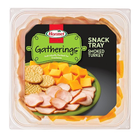 Hormel Gatherings Smoked Turkey, Cheddar Cheese & Crackers Snack Tray - 14oz - image 1 of 4