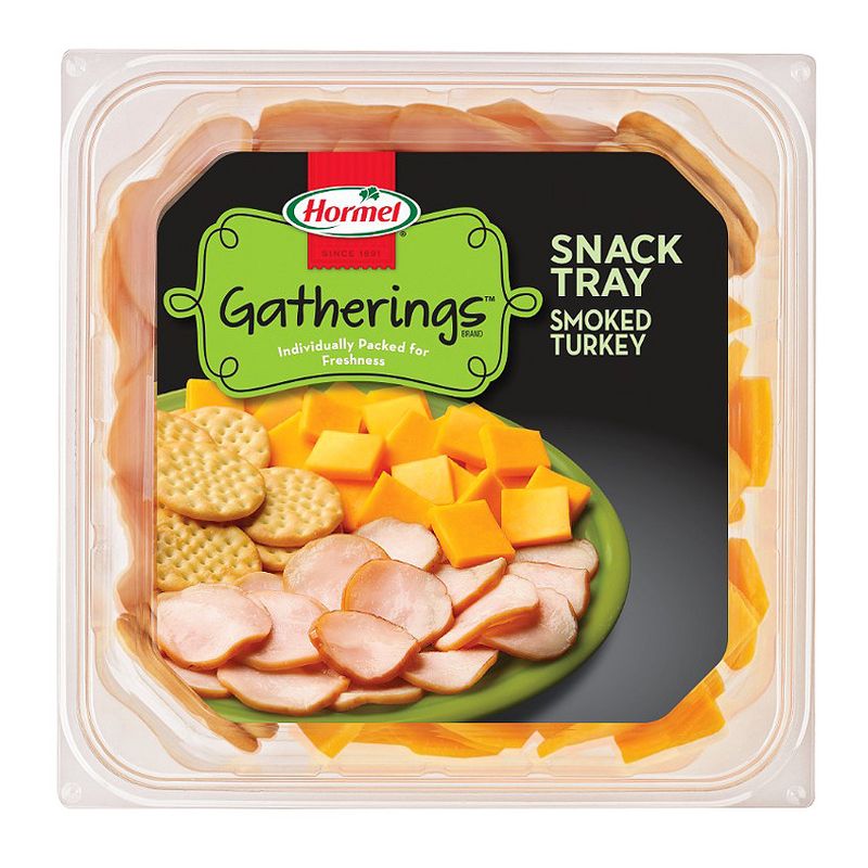 Hormel Gatherings Smoked Turkey, Cheddar Cheese &#38; Crackers Snack Tray - 14oz, 1 of 7
