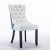 DOMETOUR 2 Pcs High-end Tufted Modern Upholstered Dining Chair PU and Velvet with Wood Legs Nailhead Trim - image 2 of 4