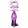 Allegra K Women's Opened Toe Clear Strap Stiletto Heel Lace Up Sandals - 4 of 4