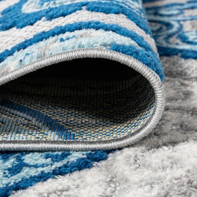 Julien Blue and Light Gray Paisley 5' x 7' Synthetic Rug