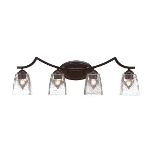 Toltec Lighting Zilo 4 - Light Vanity in  Dark Granite with 4.5" Square Clear Bubble Shade - 1 of 1