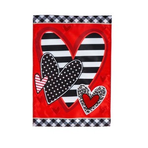Evergreen Patterned Heart Applique Garden Flag 12 x 18 Inches Indoor Outdoor Decor - 1 of 1