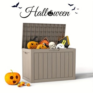 Yardgrace 30/45/80/100 Gallon Weather Resistant Storage and Seating Outdoor Deck Box - 1 of 4