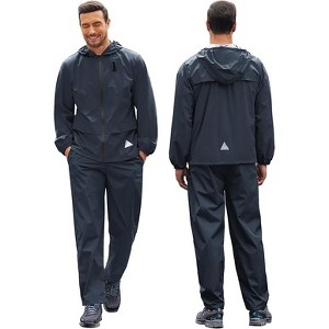 COOFANDY Men's Rain Suit 2 Piece Waterproof Breathable Rain Gear Lightweight Rain Jacket Pants Rainwear Suit - 1 of 4
