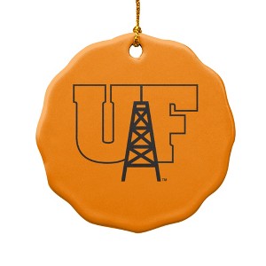 University of Findlay Primary Logo Porcelain Scalloped Holiday Christmas Tree Ornament  2.8" (7.1 cm) - 1 of 4
