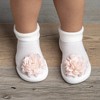 Komuello Baby Girl First Walk Sock Shoes Corsage White - 3 of 4