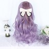 Unique Bargains Women's Curly Wigs 24" Purple Gradient with Wig Cap - 4 of 4
