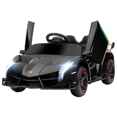 Black 12V Lamborghini Veneno Kids Ride-On Car with Remote Control