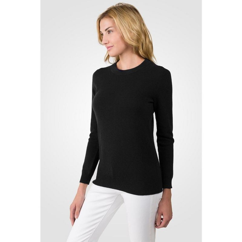 JENNIE LIU Women's 100% Pure Cashmere Long Sleeve Crew Neck Pullover Sweater, 3 of 6